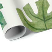 Monstera Water Colorテクスチャ手描きシームレスgr ラッピングペーパー (ロールコーナー)
