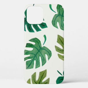 Monstera Water Colorテクスチャ手描きシームレスgr iPhone 12ケース