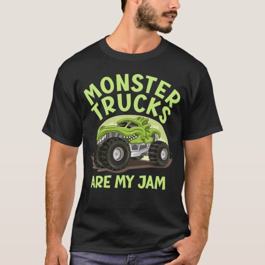 Monsterrucks Are My Jam Birthday Boy funny Tシャツ (正面)