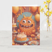 Monster's Birthday Bash カード (黄色い花)