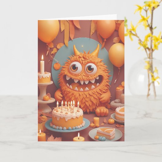 Monster's Birthday Bash カード (黄色い花)