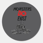 Monsters Do Exist Werlifting Motivational _1  ラウンドシール (正面)