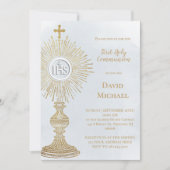 monstrance design First Holy Communion 招待状 (正面)