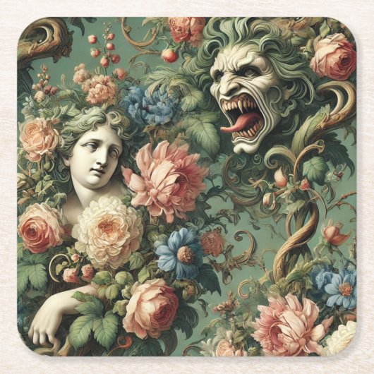 Monstres au Paradis – Gothic Victorian スクエアペーパーコースター (正面)