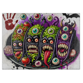 Monstrous Halloween Kitchen Art カッティングボード