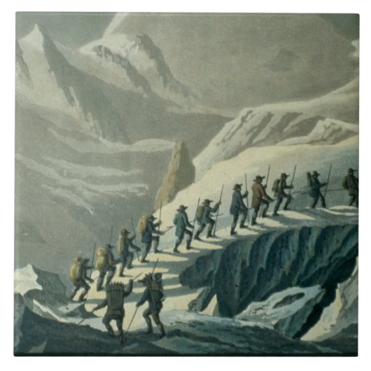 Mont BのSummmitへの氏のDe Saussure上昇 タイル (正面)