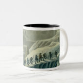 Mont BのSummmitへの氏のDe Saussure上昇 ツートーンマグカップ (正面右)