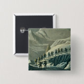 Mont BのSummmitへの氏のDe Saussure上昇 缶バッジ (正面&裏面)