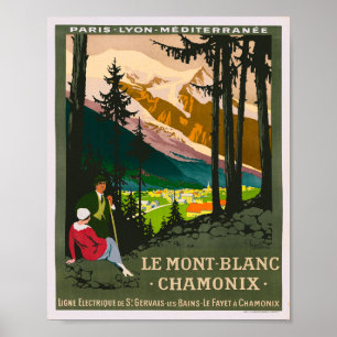 Mont Blanc Chamonix France Vintage Travel ポスター