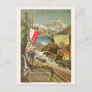 Mont Cervin Matterhorn Vintageポスター1895 ポストカード