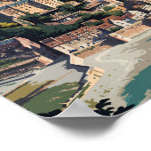 Mont-Saint-Michel France Illustration Travel Art ポスター (角)