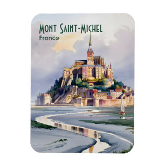 Mont Saint-Michel France Impressionist Watercolor マグネット
