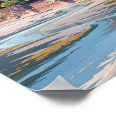 Mont Saint Michel Illustration Travel Art Vintage ポスター (角)