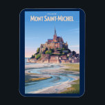 Mont Saint Michel Illustration Travel Art Vintage マグネット<br><div class="desc">Mont-Saint-Michel in a vector art style. Mont-Saint-Michel,  a magical island commune in Normandy,  France,  is famous for its dramatic tides,  medieval abbey,  and stunning panoramic views.</div>