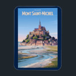 Mont Saint Michel Illustration Travel Art Vintage マグネット<br><div class="desc">Mont-Saint-Michel in a vector art style. Mont-Saint-Michel,  a magical island commune in Normandy,  France,  is famous for its dramatic tides,  medieval abbey,  and stunning panoramic views.</div>