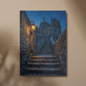 Mont Saint-Michel Twilight Lantern Art キャンバスプリント