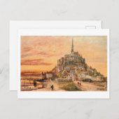 Mont Saint-Michel Vintage Postcard ポストカード (正面/裏面)