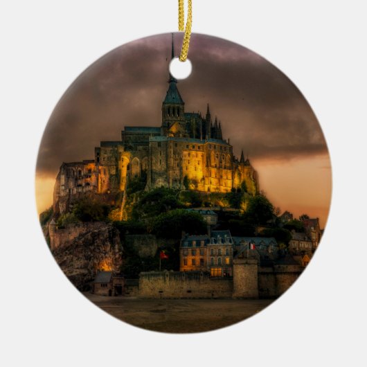 Mont Stマイケルの島教会ノルマンディー セラミックオーナメント (正面)