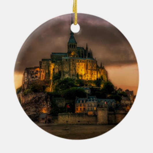 Mont Stマイケルの島教会ノルマンディー セラミックオーナメント (裏面)