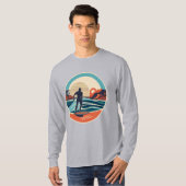 Montabeachミニマル海波サーフィンロゴ Tシャツ (正面フル)