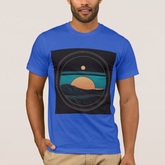 Montabeachミニマル海波形ロゴデザイン Tシャツ (正面)