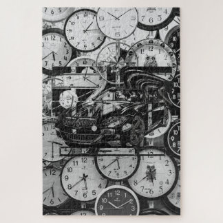 montage inkスケッチ-中心にスポーツカーを搭載。 ジグソーパズル