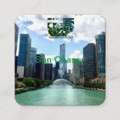 montage inkスケッチ-中心にスポーツカーを搭載。 スクエア名刺 (正面)