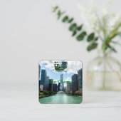 montage inkスケッチ-中心にスポーツカーを搭載。 スクエア名刺 (スタンド正面)