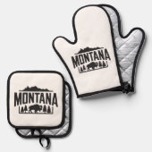 Montana bison oven mitt and pot holder 鍋つかみ&鍋敷きセット (正面/裏面)