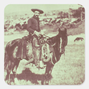 Montana Cowboy, c.1880 (写真はB/W) スクエアシール