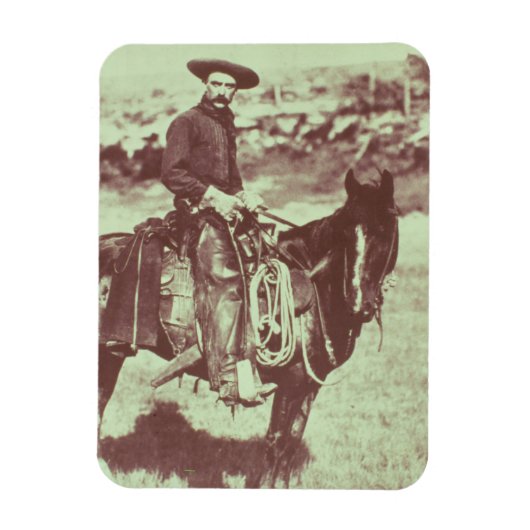 Montana Cowboy, c.1880 （写真はB/W） マグネット (縦)
