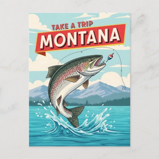 Montana fishing trip ポストカード (正面)