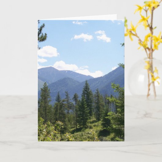 Montana Forest and Mountains Scenic View カード (黄色い花)