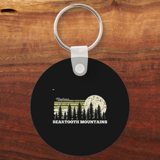 Montana Hiking Beartooth Mountains Trees Nature Fo キーホルダー (正面)