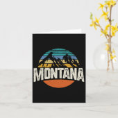 Montana Mountains Retro Design Hiking Mt  カード (黄色い花)