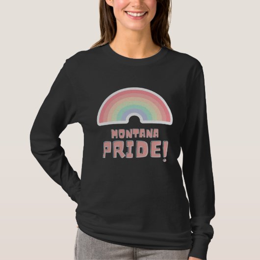 Montana Pride LGBTQ Cute Rainbow Minimalist Pride Tシャツ (正面)