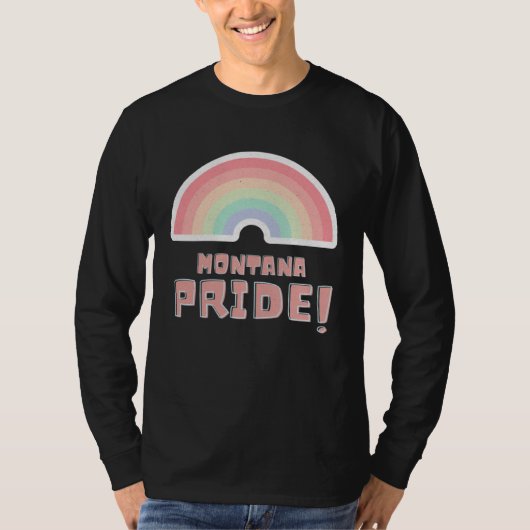 Montana Pride LGBTQ Cute Rainbow Minimalist Pride Tシャツ (正面)