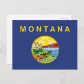 Montana State Flag Big Sky Country Oro Y Plata ポストカード (正面/裏面)