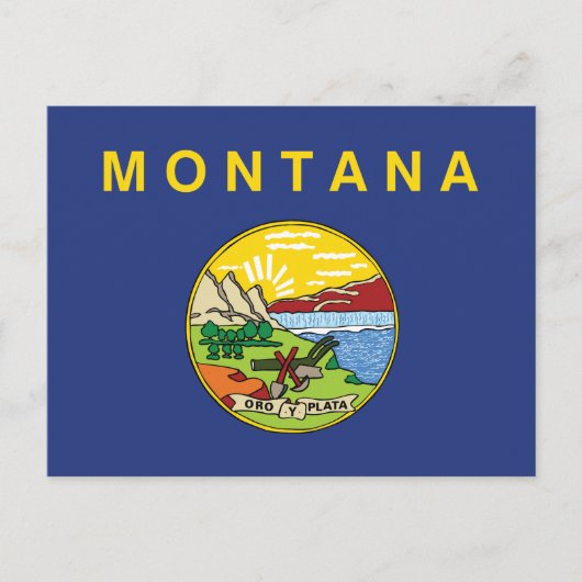Montana State Flag Big Sky Country Oro Y Plata ポストカード (正面)