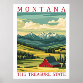 Montana the Treasure State USA Travel Place ポスター