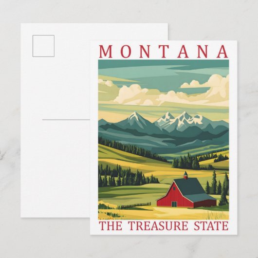 Montana the Treasure State USA Travel Place ポストカード (正面/裏面)