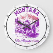 Montana Treasure State Bear ラージ壁時計 (正面)