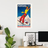Montana Valais Switzerland Vintage Ski Poster ポスター (ホームオフィス)