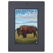 MontanaBisonのヴィンテージ旅行ポスター クリップボード (裏面)