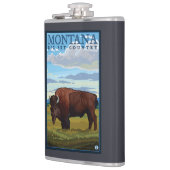 MontanaBisonのヴィンテージ旅行ポスター フラスク (左)