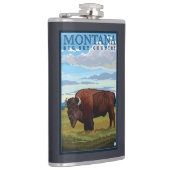 MontanaBisonのヴィンテージ旅行ポスター フラスク (右)