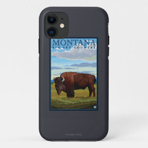 MontanaBisonのヴィンテージ旅行ポスター iPhone 11 ケース