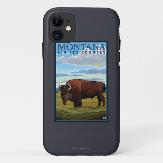 MontanaBisonのヴィンテージ旅行ポスター Case-Mate iPhoneケース (裏面)