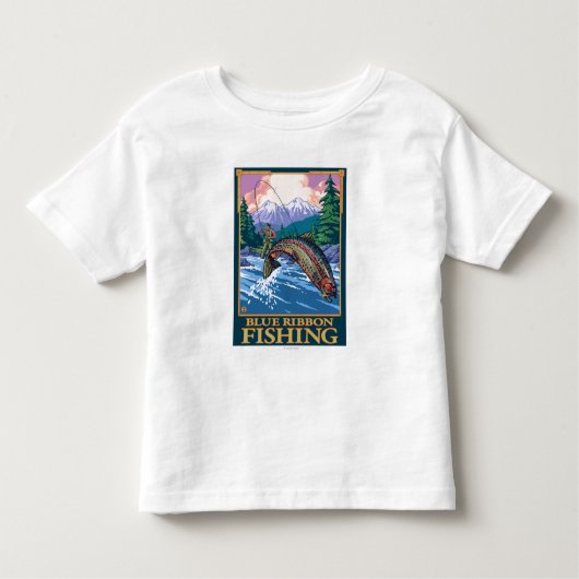 MontanaBlueのリボンのはえの魚釣り トドラーTシャツ (正面)