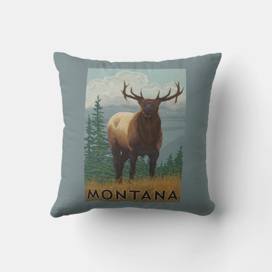 MontanaElk場面 クッション (裏面)